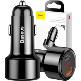 Car charger Baseus Magic Series whit LED display dual quick charging 45W Black CCMLC20C-01