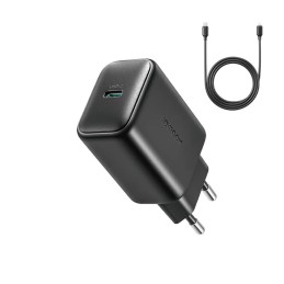Įkroviklis Joyroom JR-TCF23 25W USB-C + USB-C to USB-C cable 1.0m juodas