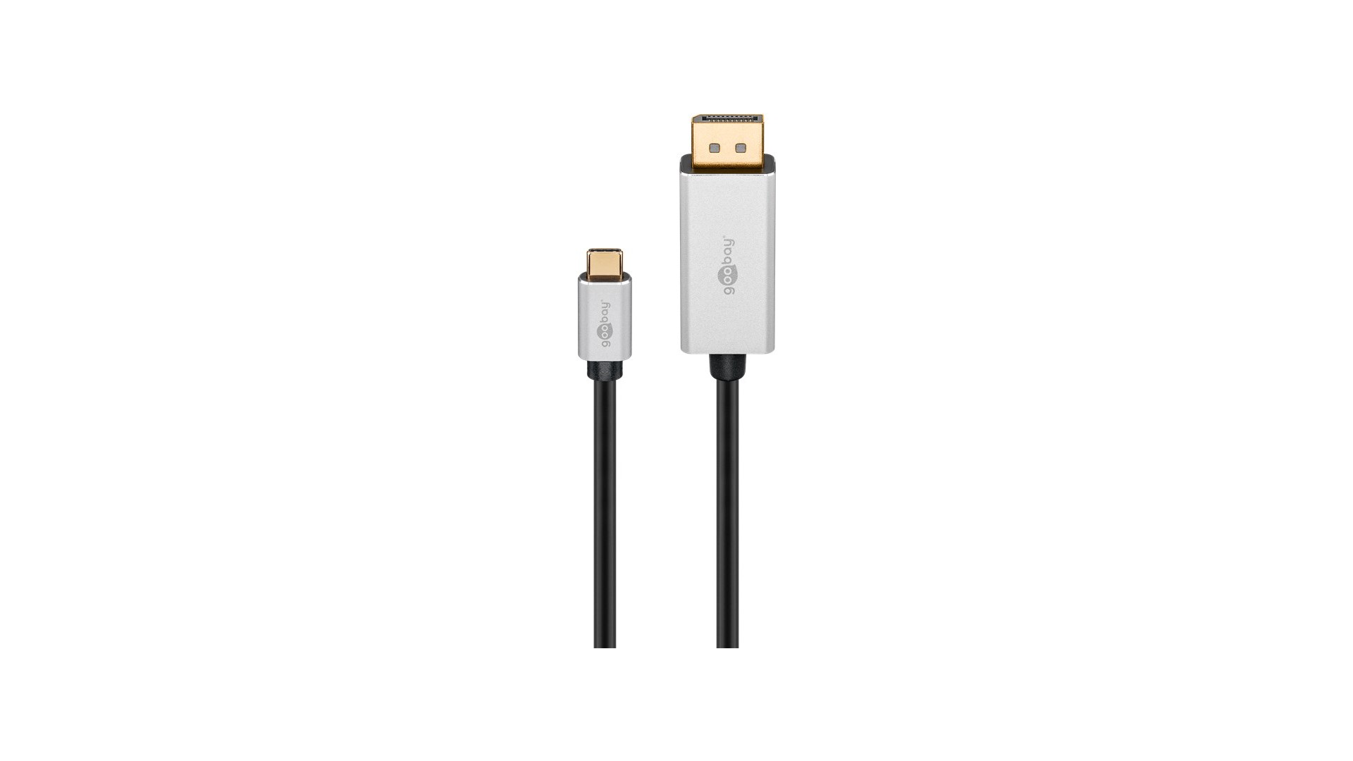 Goobay | USB-C to DisplayPort Adapter Cable | Silver/Black | Type-C | DisplayPort | USB-C to DisplayPort | 2 m Goobay | USB-C to DisplayPort Adapter Cable | Silver/Black | Type-C | DisplayPort | USB-C to DisplayPort | 2 m