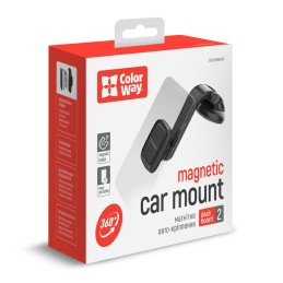 ColorWay | Magnetic Car Holder For Smartphone | Dashboard-2 | Adjustable | Magnetic | Gray