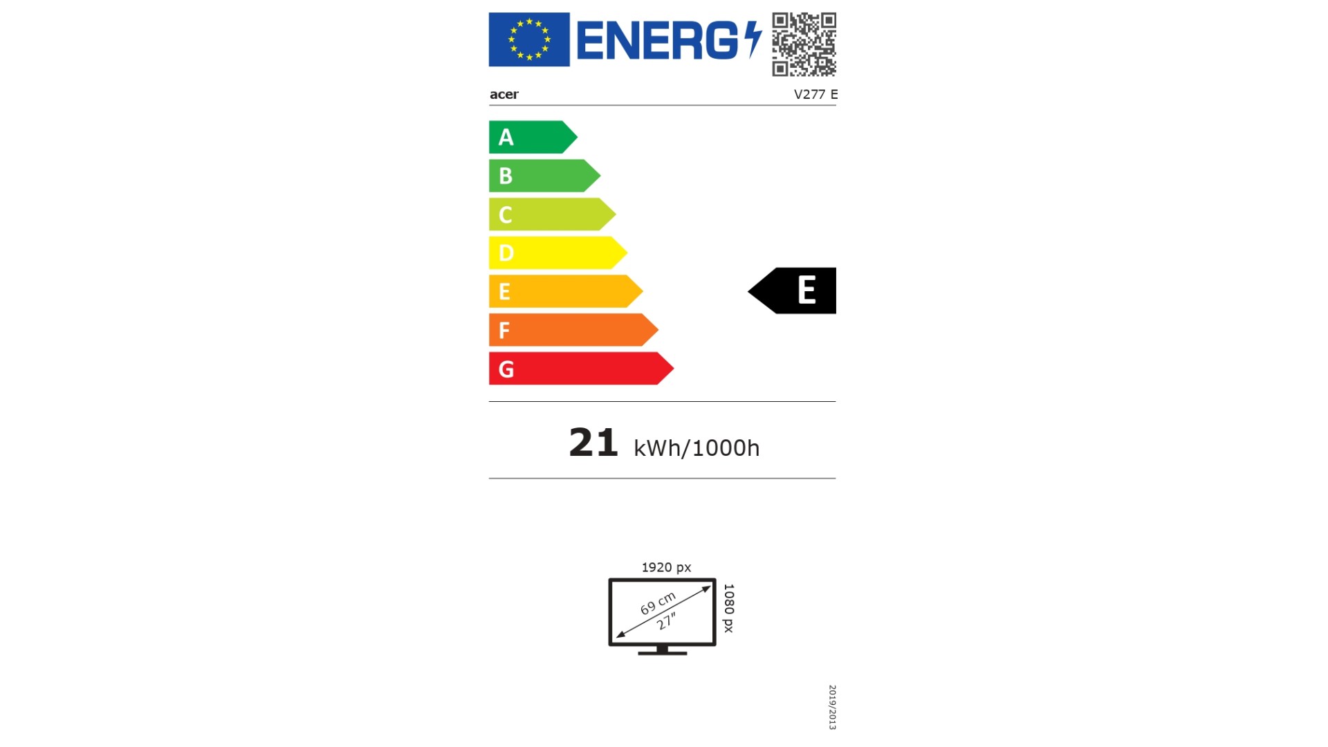 Acer Vero V277Ebiv | 27 " | IPS | 16:9 | 100 Hz | 4 ms | 1920 x 1080 pixels | 250 cd/m² | HDMI ports quantity 1 Acer Vero V277Ebiv | 27 " | IPS | 16:9 | 100 Hz | 4 ms | 1920 x 1080 pixels | 250 cd/m² | HDMI ports quantity 1