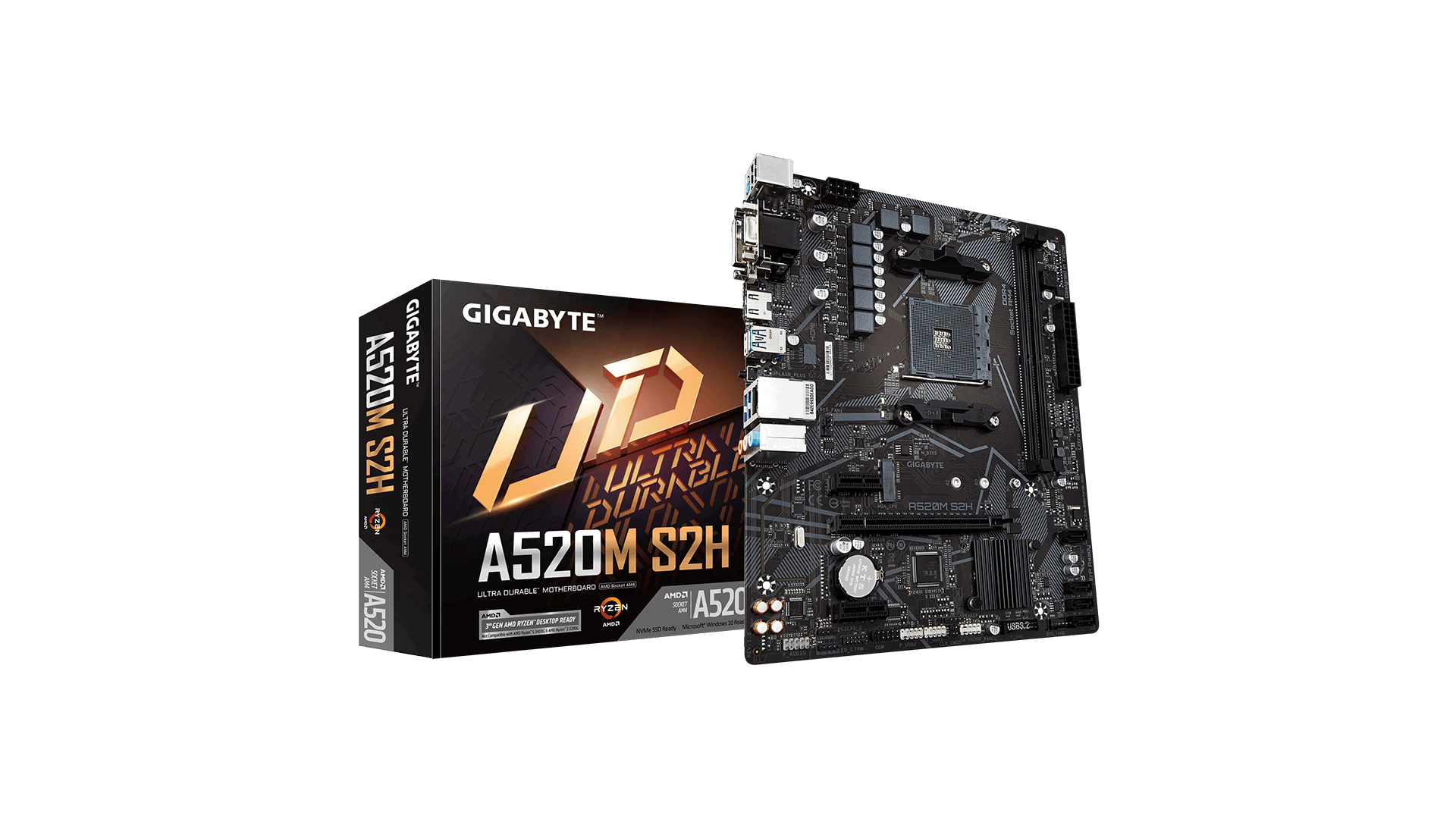Gigabyte | A520M S2H 1.0 | Processor family AMD | Processor socket AM4 | DDR4 DIMM | Memory slots 2 | Chipset AMD A | Micro ATX Gigabyte | A520M S2H 1.0 | Processor family AMD | Processor socket AM4 | DDR4 DIMM | Memory slots 2 | Chipset AMD A | Micro ATX