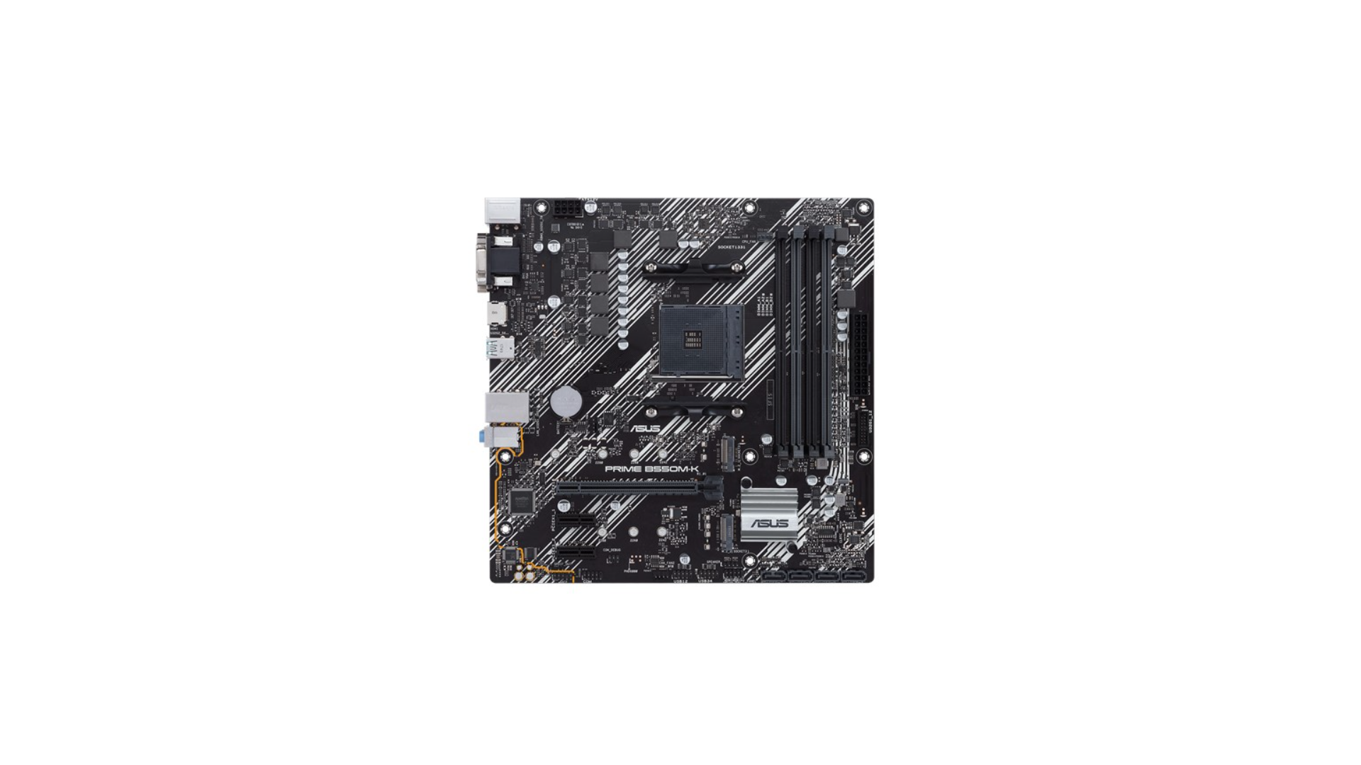Asus | PRIME B550M-K | Processor family AMD | Processor socket AM4 | DDR4 | Memory slots 4 | Chipset AMD B | Micro ATX Asus | PRIME B550M-K | Processor family AMD | Processor socket AM4 | DDR4 | Memory slots 4 | Chipset AMD B | Micro ATX