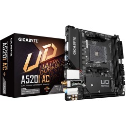 Gigabyte | A520I AC | Processor family AMD | Processor socket AM4 | DDR4 DIMM | Memory slots 2 | Number of SATA connectors 4