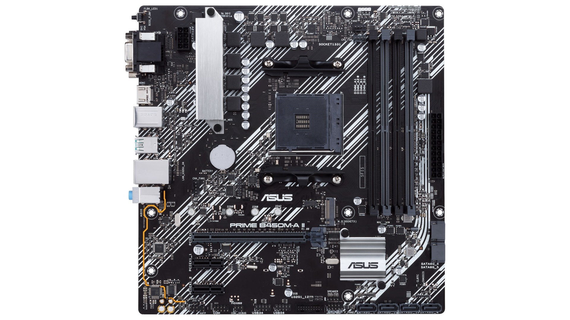 Asus | PRIME B450M-A II | Processor family AMD | Processor socket AM4 | DDR4 | Memory slots 4 Asus | PRIME B450M-A II | Processor family AMD | Processor socket AM4 | DDR4 | Memory slots 4