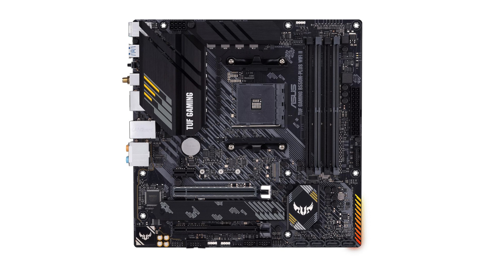 Asus | TUF GAMING B550M-PLUS WIFI II | Processor family AMD | Processor socket AM4 | DDR4 | Memory slots 4 | Chipset B550 Asus | TUF GAMING B550M-PLUS WIFI II | Processor family AMD | Processor socket AM4 | DDR4 | Memory slots 4 | Chipset B550