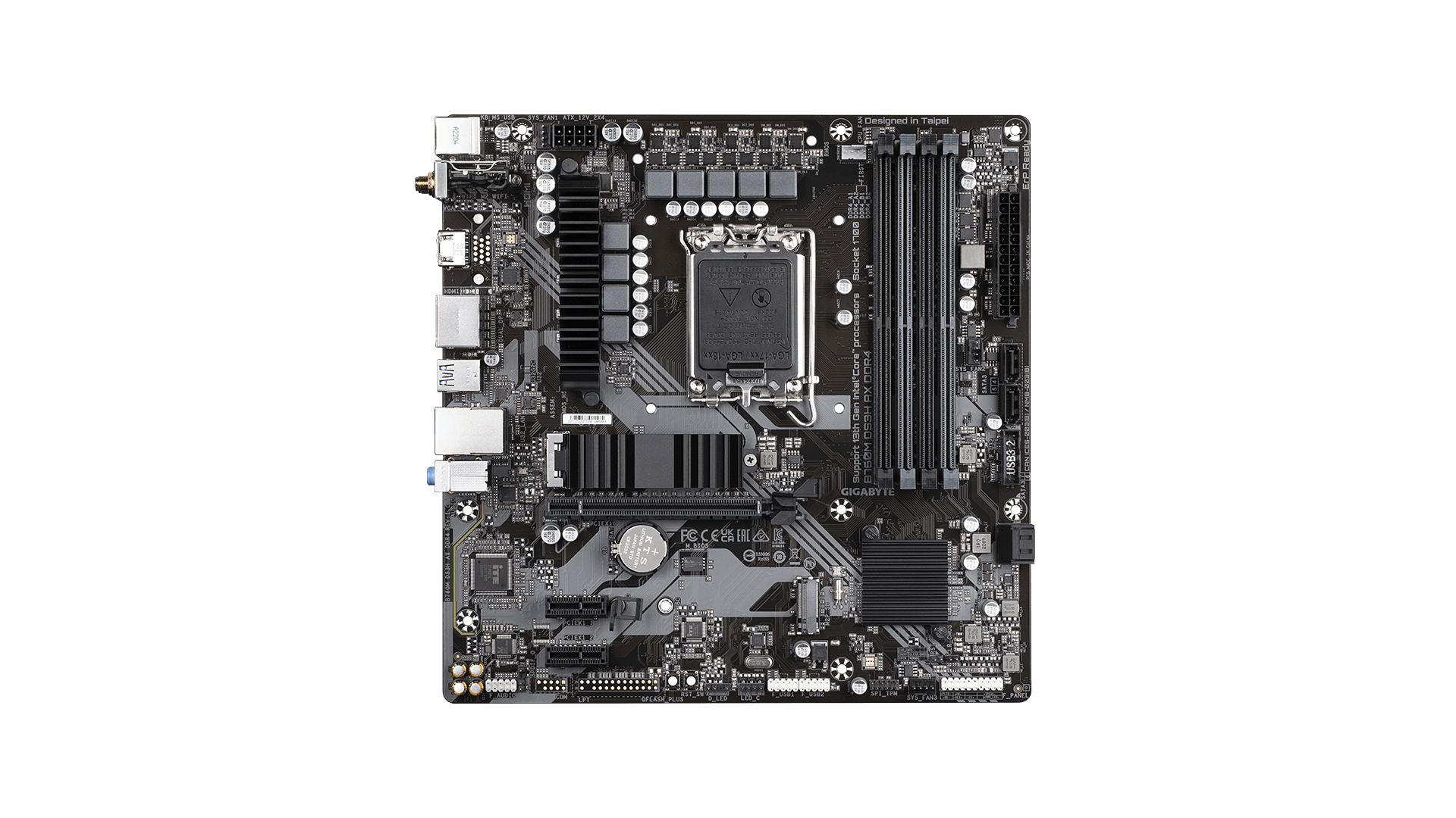 Gigabyte | B760M DS3H AX DDR4 1.0 M/B | Processor family Intel | Processor socket LGA1700 | DDR4 DIMM | Memory slots 4 Gigabyte | B760M DS3H AX DDR4 1.0 M/B | Processor family Intel | Processor socket LGA1700 | DDR4 DIMM | Memory slots 4