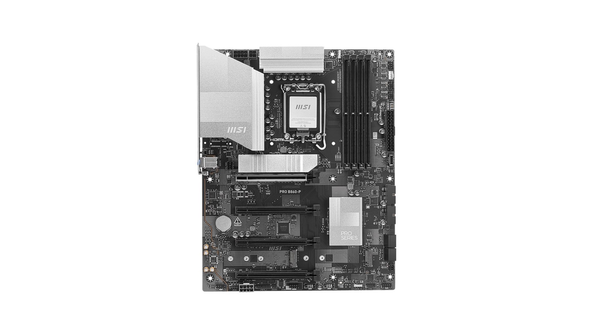 MSI PRO B860-P | Processor family Intel | Processor socket LGA1851 | DDR5 | Supported hard disk drive interfaces SATA, M.2 MSI PRO B860-P | Processor family Intel | Processor socket LGA1851 | DDR5 | Supported hard disk drive interfaces SATA, M.2