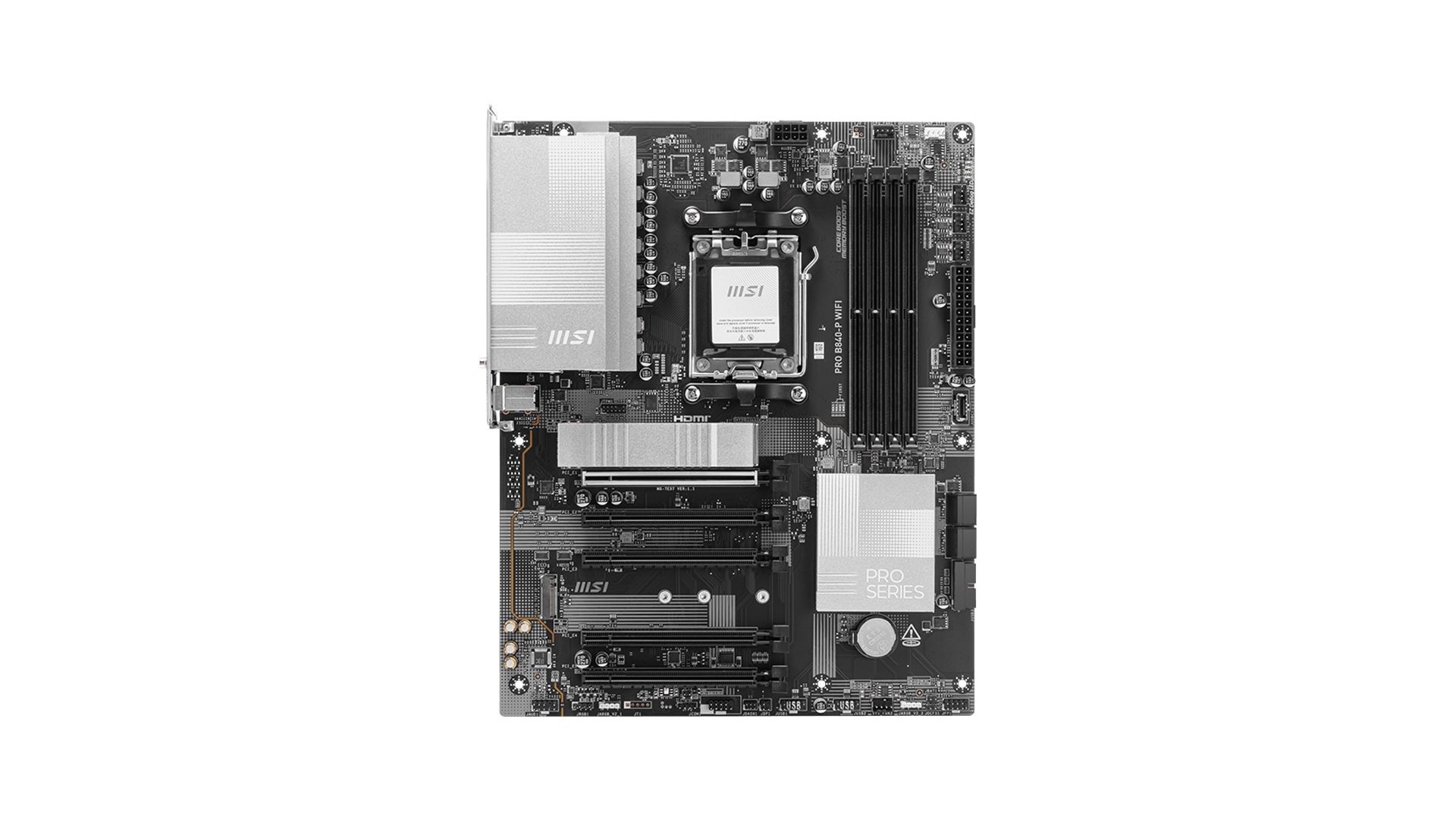 MSI PRO B840-P WIFI | Processor family AMD | Processor socket AM5 | DDR5 | Supported hard disk drive interfaces SATA, M.2 MSI PRO B840-P WIFI | Processor family AMD | Processor socket AM5 | DDR5 | Supported hard disk drive interfaces SATA, M.2
