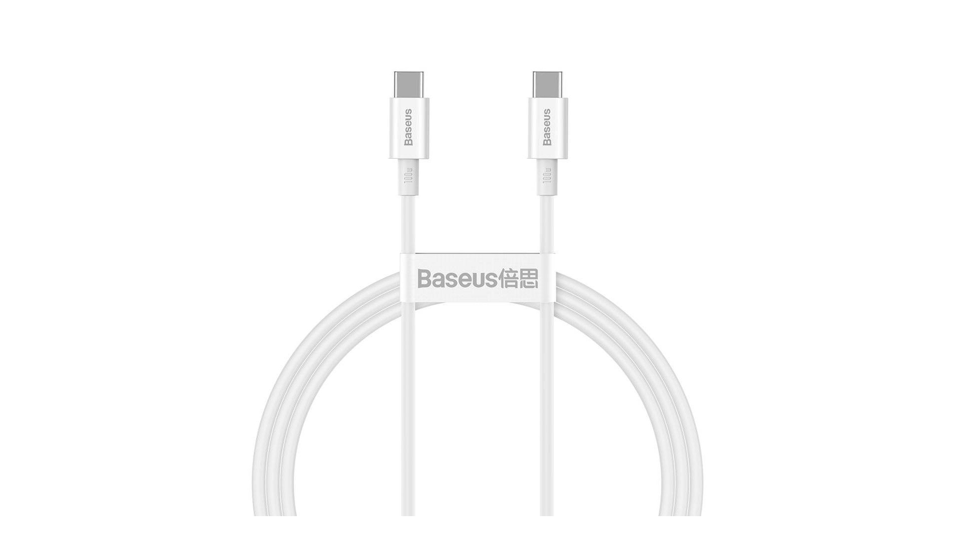 Cable Baseus Superior from Type-C to Type-C 100W 1.0m white CATYS-B02 Cable Baseus Superior from Type-C to Type-C 100W 1.0m white CATYS-B02
