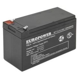 BATTERY 12V 7.2AH VRLA/EP7.2-12 T2 EUROPOWER EMU