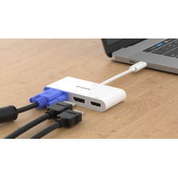 D-Link | 3-in-1 USB-C to HDMI/VGA/DisplayPort Adapter | DUB-V310 | USB hub | USB Type-C