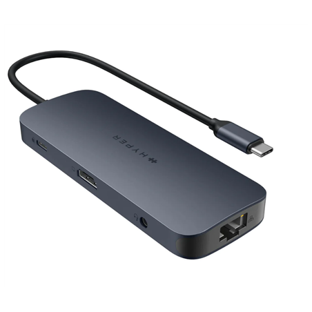 Hyper | HyperDrive EcoSmart Gen.2 Universal USB-C 10-in-1 Hub with 140 W PD3.1 Power Pass-thru | Ethernet LAN (RJ-45) ports 1