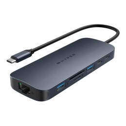 Hyper | HyperDrive EcoSmart Gen.2 Universal USB-C 10-in-1 Hub with 140 W PD3.1 Power Pass-thru | Ethernet LAN (RJ-45) ports 1