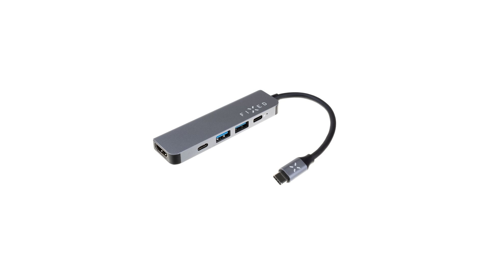 Fixed | 5-port USB-C HUB Mini for laptops and tablets | FIXHU-MN-GR | Gray Fixed | 5-port USB-C HUB Mini for laptops and tablets | FIXHU-MN-GR | Gray