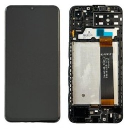 Ekranas tinkantis Samsung A135 A13 4G 2022 su lietimui jautriu stikliuku ir rėmeliu Black (service pack)