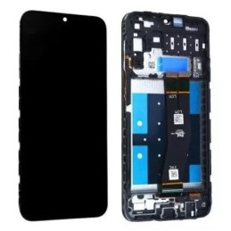 LCD screen Samsung A145 A14 4G 2023 with touch screen and frame Black original (service pack)