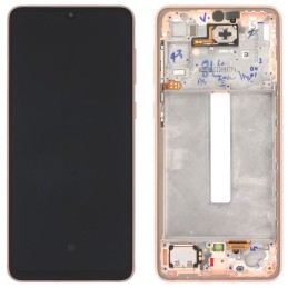 Ekranas tinkantis Samsung A336 A33 5G 2022 su lietimui jautriu stikliuku ir rėmeliu Peach (service pack)
