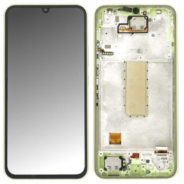 Ekranas tinkantis Samsung A346 A34 5G 2023 su lietimui jautriu stikliuku ir rėmeliu Lime (service pack)