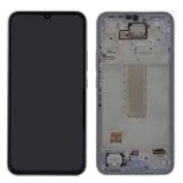 Ekranas tinkantis Samsung A346 A34 5G 2023 su lietimui jautriu stikliuku ir rėmeliu Violet (service pack)