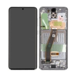 Ekranas tinkantis Samsung G981F/G980F S20 su lietimui jautriu stikliuku ir rėmeliu Cosmic Grey (service pack)