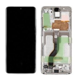 LCD screen Samsung G985F/G986F S20 Plus with touch screen and frame Cloud White original (service pack)