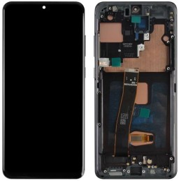 LCD screen Samsung G988 S20 Ultra with touch screen and frame Cosmic Black OLED (real size)