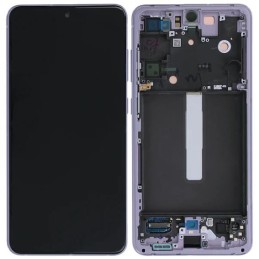 LCD screen Samsung G990 S21 FE 5G with touch screen and frame Lavender original (service pack)
