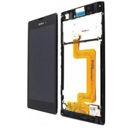 Ekranas tinkantis Sony D5103 Xperia T3 su lietimui jautriu stikliuku ir rėmeliu Black (service pack)