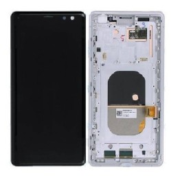LCD screen Sony Xperia XZ3 H8416/H9436 with touch screen with frame white original (used Grade A)