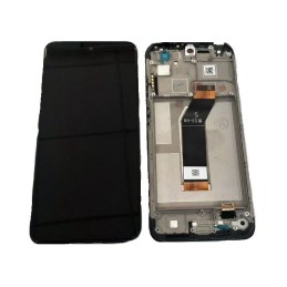 Ekranas tinkantis Xiaomi Redmi 10 2022 su lietimui jautriu stikliuku ir rėmeliu Black (service pack)