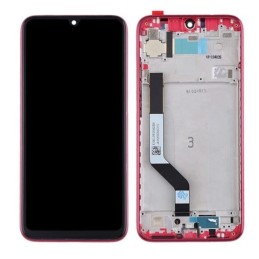 Ekranas tinkantis Xiaomi Redmi Note 7 su lietimui jautriu stikliuku ir rėmeliu Red (service pack)