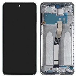 Ekranas tinkantis Xiaomi Redmi Note 9 Pro/Note 9S su lietimui jautriu stikliuku ir rėmeliu White