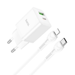Įkroviklis Hoco N28 20W USB-C/USB-A + USB-C to Lightning cable 1.0m baltas