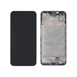 Ekranas tinkantis Samsung A155 A15 4G/A156 A15 5G su lietimui jautriu stikliuku ir rėmeliu Black (service pack)