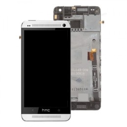 Ekranas tinkantis HTC One Mini su lietimui jautriu stikliuku ir rėmeliu White (used Grade C)
