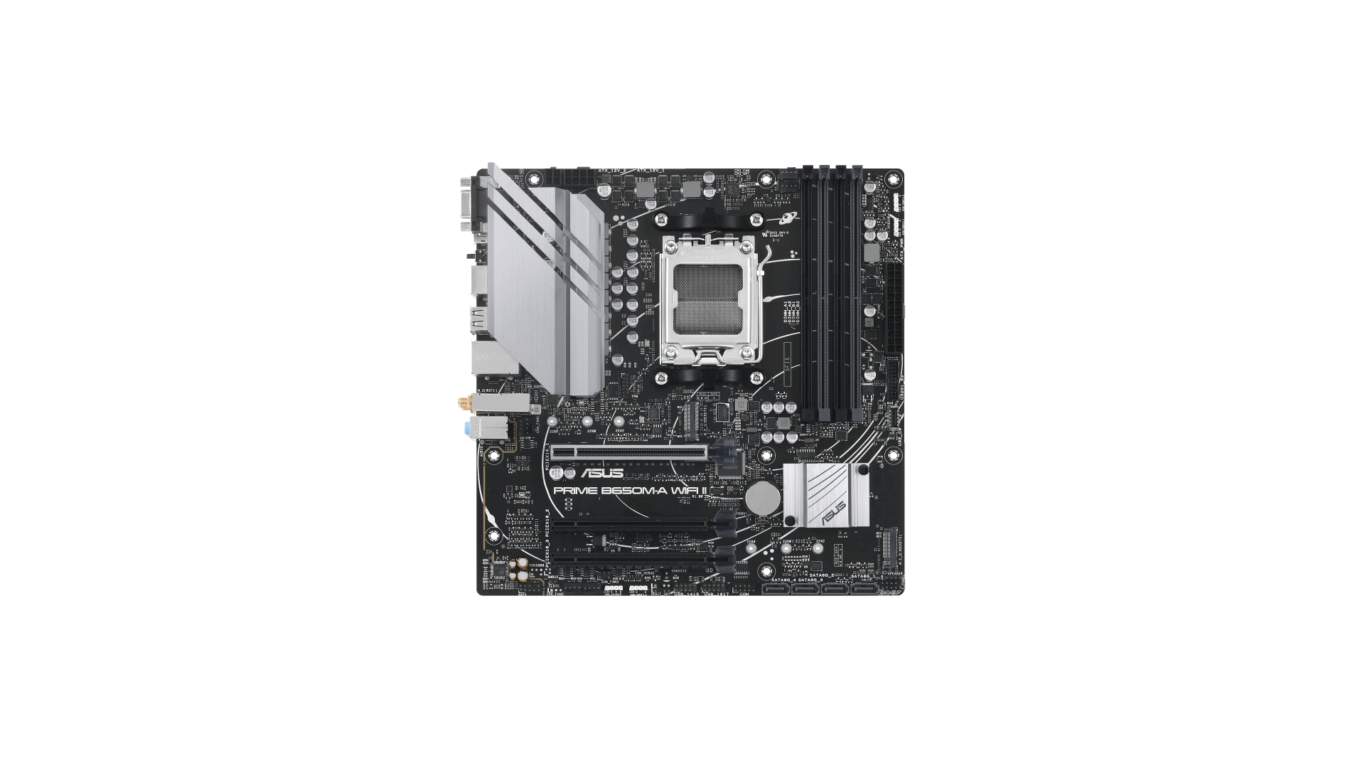 Asus | PRIME B650M-A WIFI II | Processor family AMD | Processor socket AM5 | DDR5 DIMM | Memory slots 4 Asus | PRIME B650M-A WIFI II | Processor family AMD | Processor socket AM5 | DDR5 DIMM | Memory slots 4