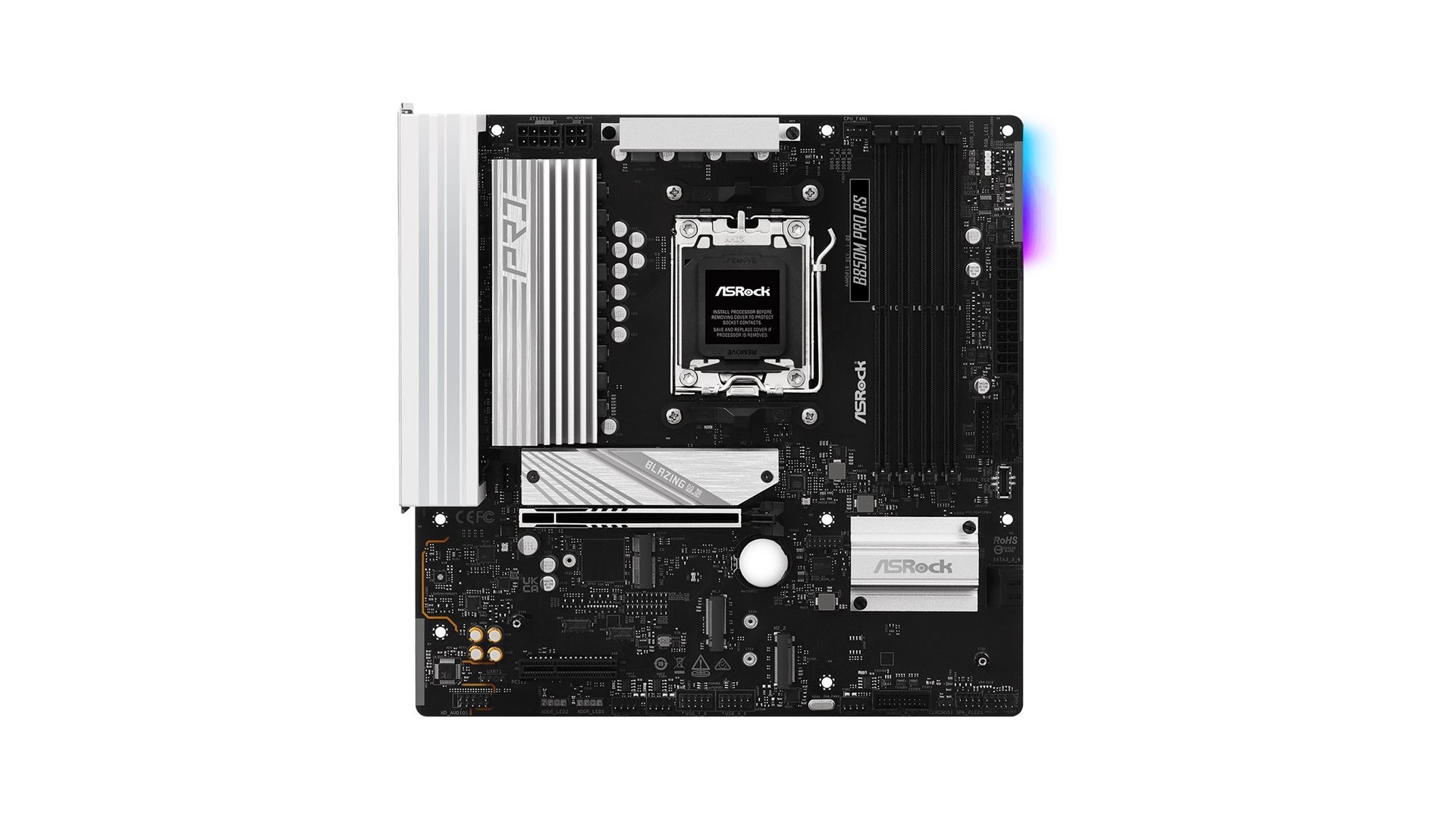 ASRock B850M PRO RS | Processor family AMD | Processor socket AM5 | DDR5 | Supported hard disk drive interfaces SATA, M.2 ASRock B850M PRO RS | Processor family AMD | Processor socket AM5 | DDR5 | Supported hard disk drive interfaces SATA, M.2
