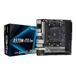 ASRock A520M-ITX/AC | Processor family AMD | Processor socket AM4 | DDR4 | Supported hard disk drive interfaces SATA, M.2