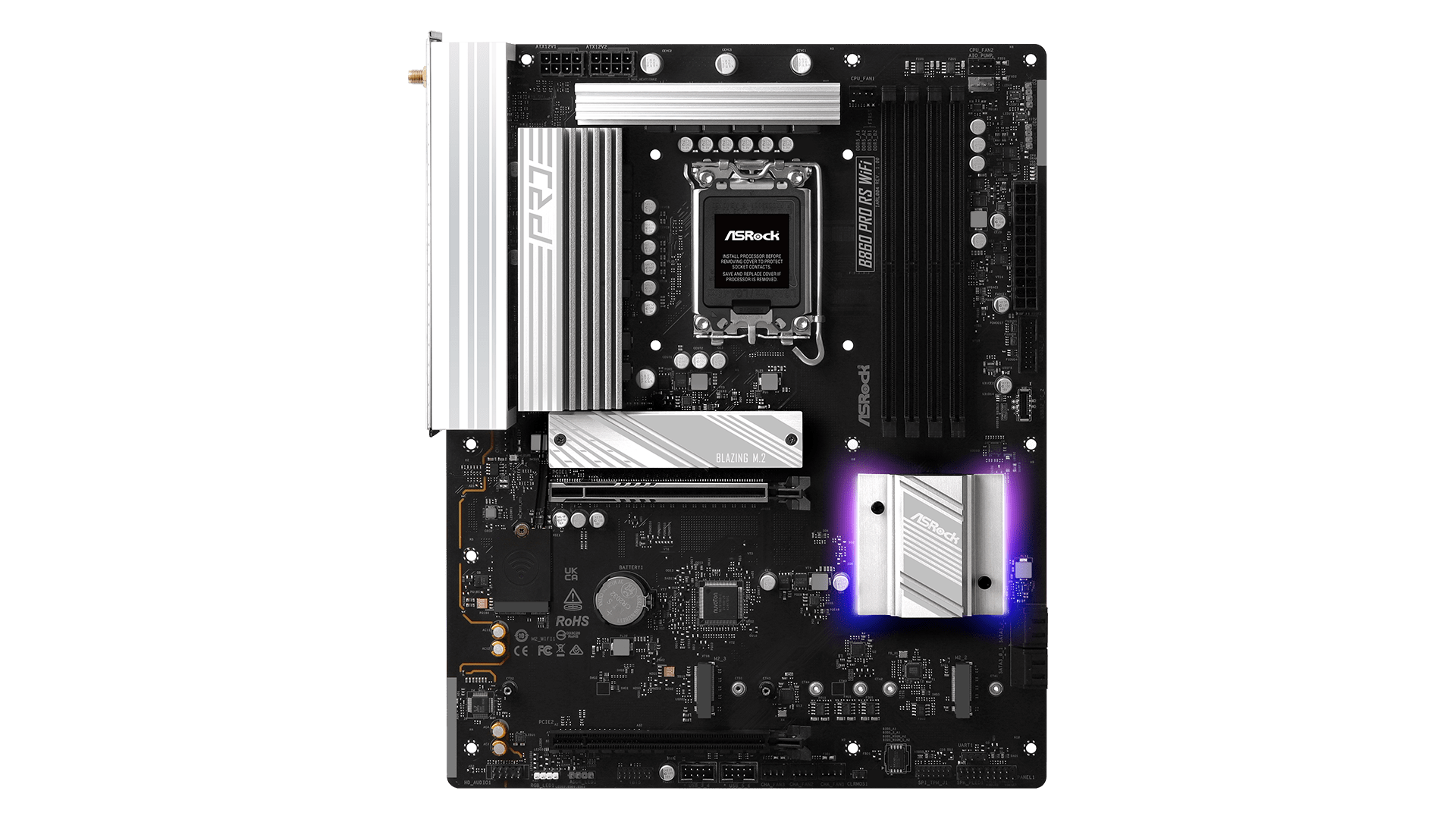 ASRock B860 PRO RS WIFI | Processor family Intel | Processor socket LGA1851 | DDR5 ASRock B860 PRO RS WIFI | Processor family Intel | Processor socket LGA1851 | DDR5