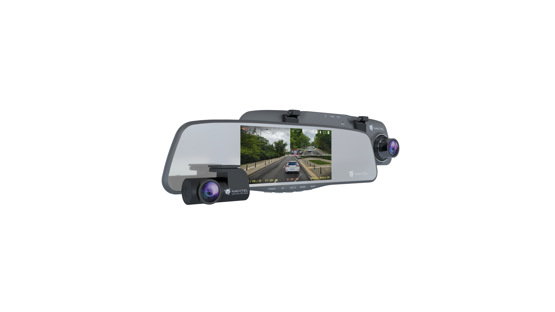 Navitel | Smart rearview mirror equipped with a DVR | MR255NV | IPS display 5'', 960x480 | Maps included Navitel | Smart rearview mirror equipped with a DVR | MR255NV | IPS display 5'', 960x480 | Maps included