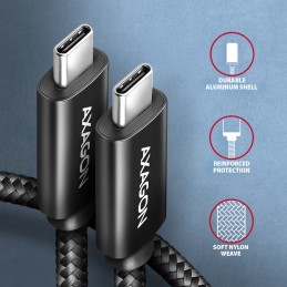 AXAGON Data and charging USB 480Mbps cable, 2 m | BUCM2-CM20AB | USB-C to USB-C