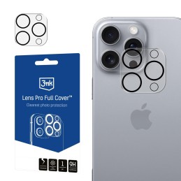 PREKĘ TURIME VIETOJE. Apsauginis stikliukas kamerai 3mk Lens Pro Apple iPhone 16 Pro / 16 Pro Max juodas