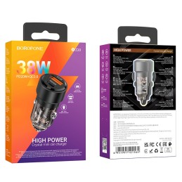 Automobilinis įkroviklis Borofone BZ20 PD20W+QC3.0 38W juodas