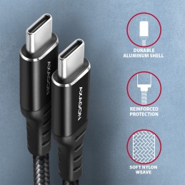 AXAGON Data and charging cable, 1.5 m | BUCM-CM15AB | USB Type C to USB Type C