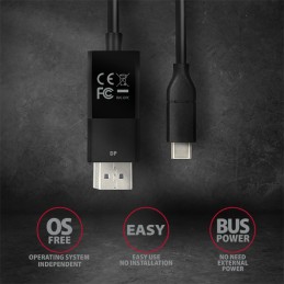 AXAGON Active cable | USB-C to DisplayPort | 1.8 m