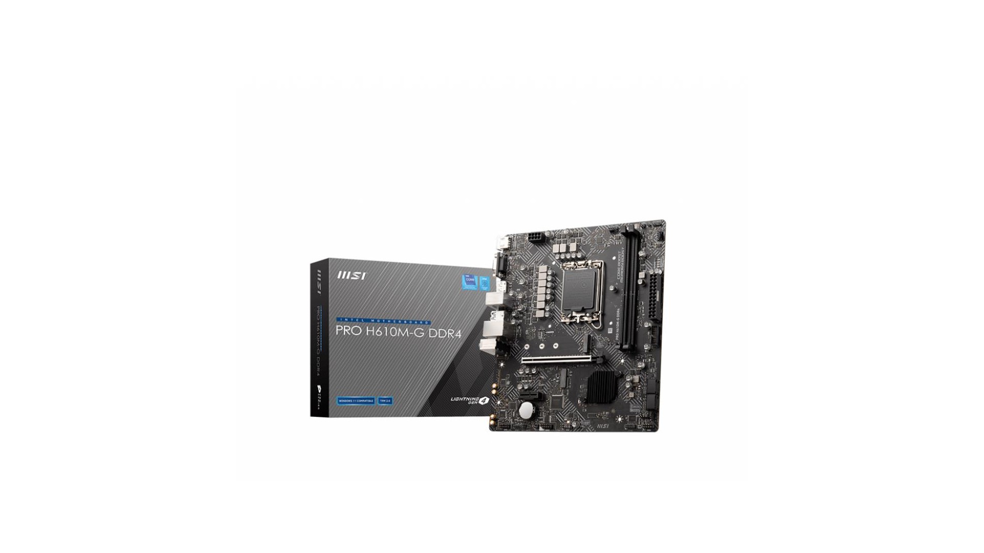 Mainboard|MSI|Intel H610|LGA1700|MicroATX|Memory DDR4|Memory slots 2|1xPCI-Express 3.0 1x|1xPCI-Express 4.0 16x|1xM. Mainboard|MSI|Intel H610|LGA1700|MicroATX|Memory DDR4|Memory slots 2|1xPCI-Express 3.0 1x|1xPCI-Express 4.0 16x|1xM.