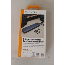 SALE OUT. Hyper HyperDrive EcoSmart Gen.2 Universal USB-C 7-in-1 Hub w 100 W PD Power Pass-thru | Hyper