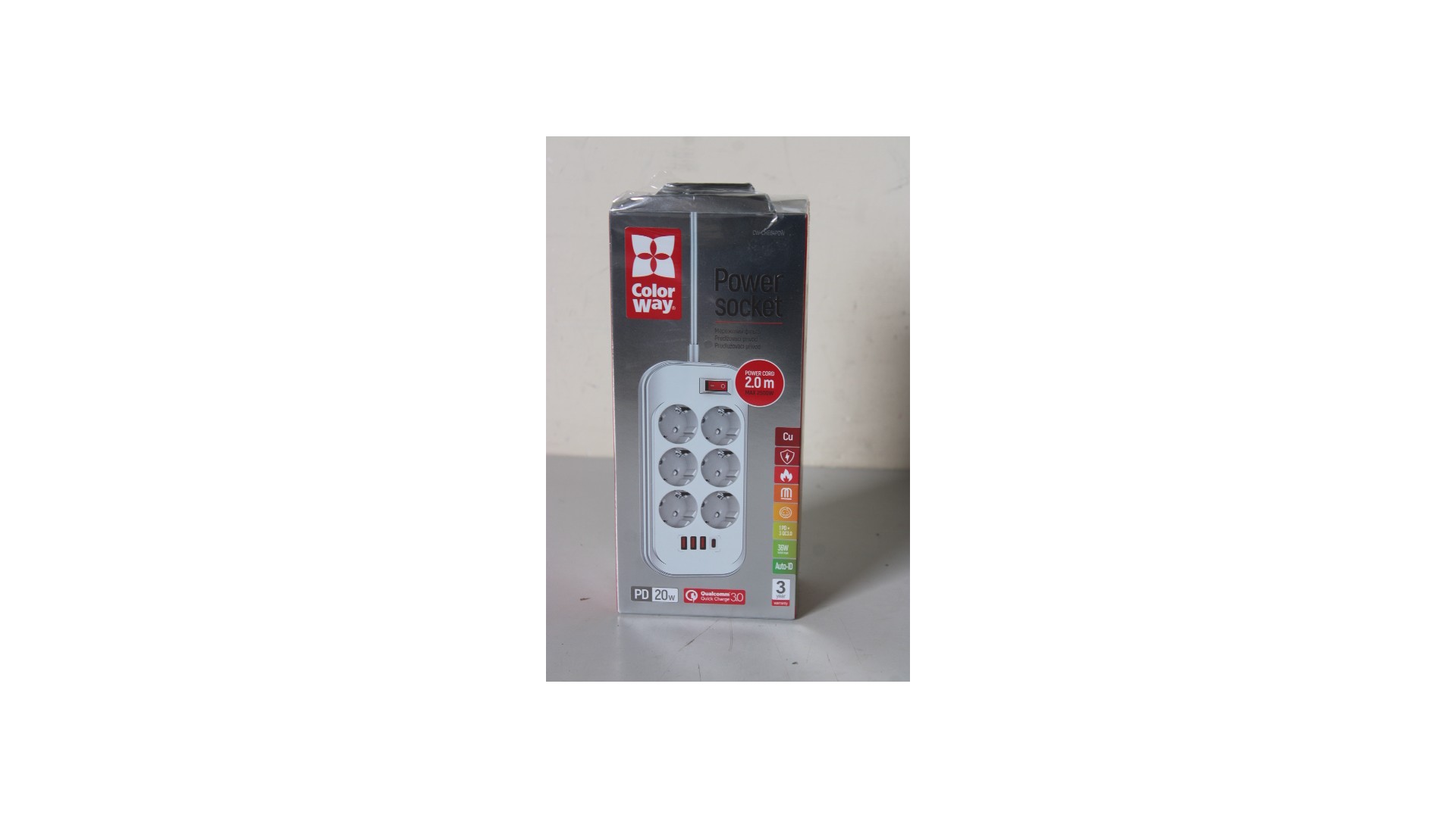 SALE OUT. ColorWay CW-CHE64PDW Power Socket: 6xEU plugs/3xUSB-A/1xUSB-C White 2M | ColorWay | Power Socket | CW-CHE64PDW SALE OUT. ColorWay CW-CHE64PDW Power Socket: 6xEU plugs/3xUSB-A/1xUSB-C White 2M | ColorWay | Power Socket | CW-CHE64PDW