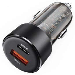 Automobilinis įkroviklis Acefast B12 60W USB-C/USB-A juodas